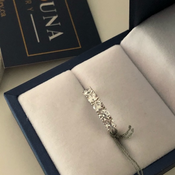 925 Sterling Silver Half Round CZ Eternity Band - Picture 9 of 9